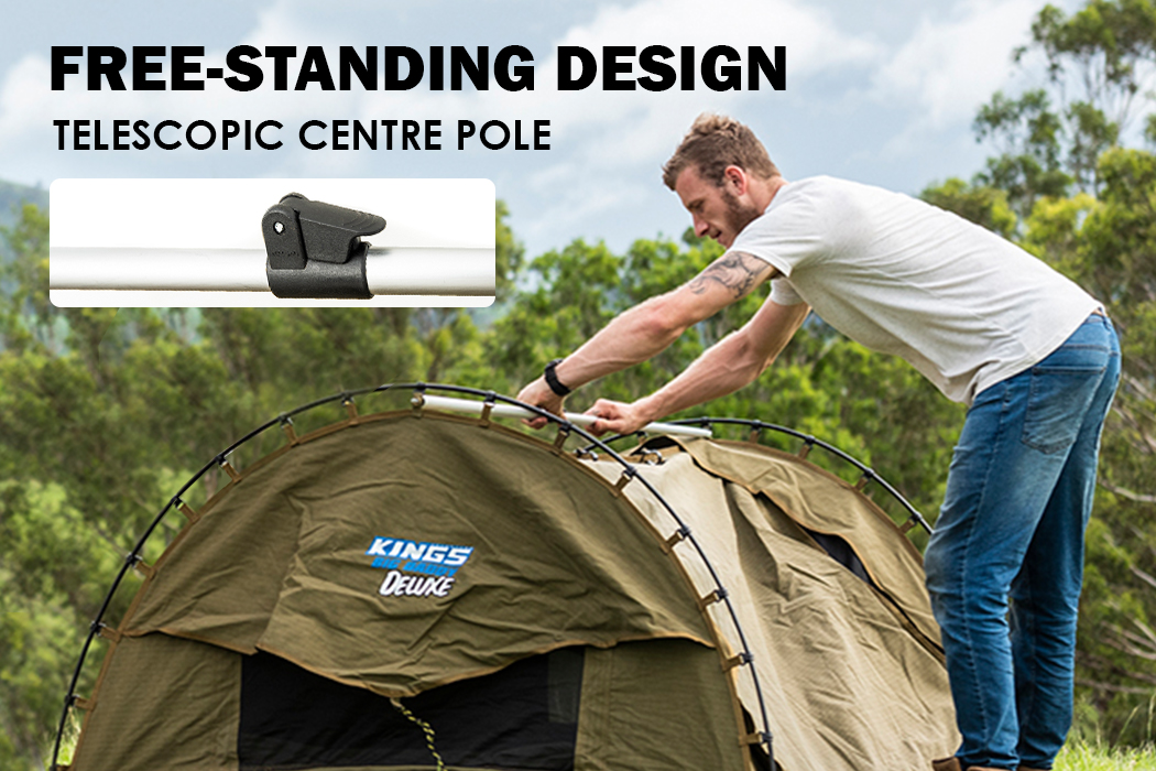 Kings Double Swag Big Daddy Deluxe 4WD Camping Tent 400gsm Canvas 70mm